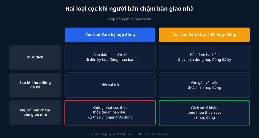 So sánh hai loại cọc khi người bán chậm bàn giao nhà