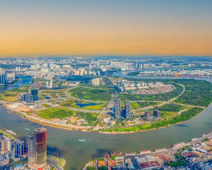 Toàn cảnh khu đô thị mới Thủ Thiêm nhìn từ trên cao