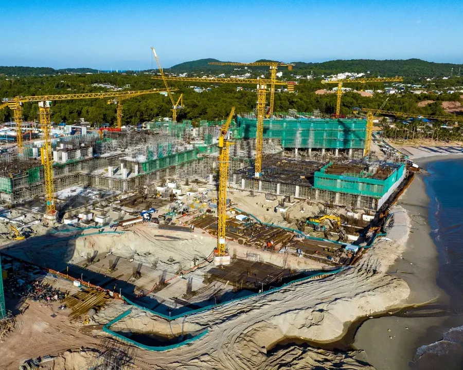 Công trường tại Phú Quốc, nơi NCB hỗ trợ nhà thầu với vai trò đối tác chiến lược của Sun Group