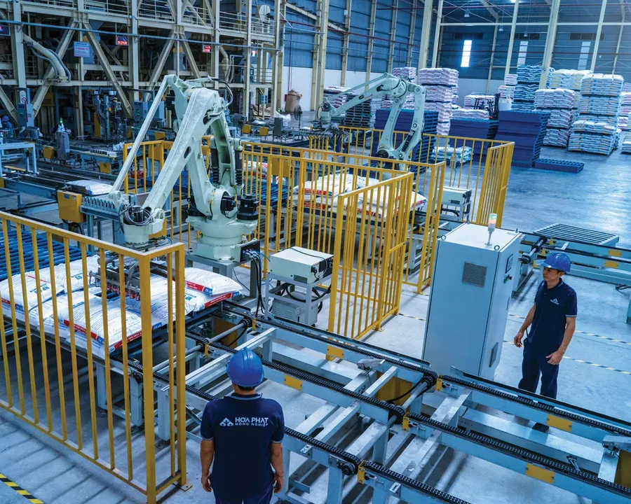Dây chuyền đóng bao thức ăn chăn nuôi của Hòa Phát Nông nghiệp